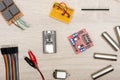 STEM Microcontroller Concept and DIY Electronic Kit. Science, Technology, Engineering and Mathematics education concept.