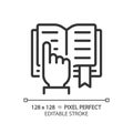STEM in reading pixel perfect linear icon