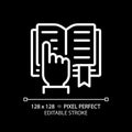 STEM in reading pixel perfect white linear icon for dark theme