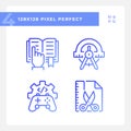 STEM related subjects pixel perfect gradient linear vector icons set Royalty Free Stock Photo