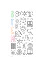 STEM - Science, Technology, Engineering and Math vector simple concept outline vertical banner Royalty Free Stock Photo
