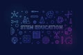 STEM Science, Technology, Engineering, Mathematics Education thin line concept colorful horizontal banner - vector Illustration Royalty Free Stock Photo