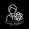 STEM teacher pixel perfect white linear icon for dark theme