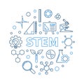 STEM vector concept creative outline round illustration Royalty Free Stock Photo