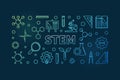 STEM vector concept linear colored horizontal illustration Royalty Free Stock Photo