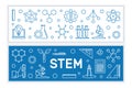 STEM vector concept outline modern horizontal banners