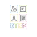 STEM word with icons vector modern outline illustration