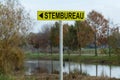 Stembureau sign. Dutch citizens are allowed to go to the polling station to vote for their preferred political party.