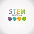 STEM Education Concept Logo. Science Technology Engineering Mathematics.