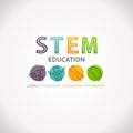 STEM Education Concept Logo. Science Technology Engineering Mathematics.