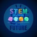 STEM Education Concept Logo. Science Technology Engineering Mathematics. Royalty Free Stock Photo