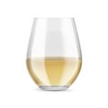 Stemless glass with white wine. Mock-up for products presentations Royalty Free Stock Photo