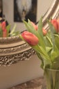 Stemmed Tulips in a Vase as a Home Decoration