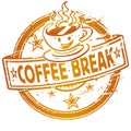 Rubber stamp with a coffee break Royalty Free Stock Photo