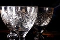 Stemware glass on a black background Royalty Free Stock Photo