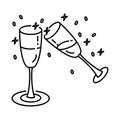 Stemware Icon. Doodle Hand Drawn or Outline Icon Style