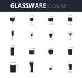 Stemware icon set