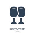 stemware icon in trendy design style. stemware icon isolated on white background. stemware vector icon simple and modern flat