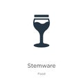 Stemware icon vector. Trendy flat stemware icon from food collection isolated on white background. Vector illustration can be used