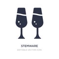 stemware icon on white background. Simple element illustration from Food concept