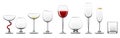 Stemware - realistic vector isolated clip art set of glasses Royalty Free Stock Photo