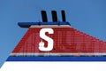 Stena Line logo at the funnel of ferry MECKLENBURG-VORPOMMERN