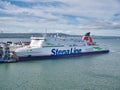 The Stena Line Ro-Pax ferry Stena Superfast VIII moored at the Port of Belfast, Northern Ireland.