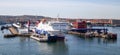 Stena Line\'s ferry Stena Gothica at the quay at the ferry terminal in Fredrikshamn Denmark. Royalty Free Stock Photo
