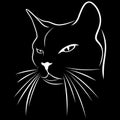 Abstract black stencil of angry cat`s muzzle Royalty Free Stock Photo