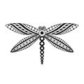 Stencil abstract clip art dragonfly. Insect ink