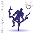 Stencil of Alternative Zodiac sign Ophiuchus