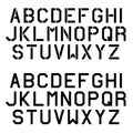 Stencil angular font alphabet letters