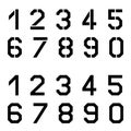 Stencil angular font numbers