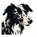 Stencil Art Of Alert And Gentle Borzoi In High Contrast