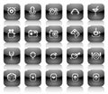 Stencil black buttons for entertainment Royalty Free Stock Photo