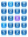 Stencil blue buttons for internet Royalty Free Stock Photo