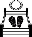 Stencil of boxer ring. vector illustration