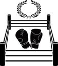 Stencil of boxer ring. vector illustration Royalty Free Stock Photo