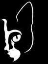 Stencil of a cat`s muzzle looking Royalty Free Stock Photo