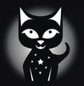 Stencil Cat with Shiny Star Sign (AI Generated