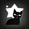 Stencil Cat with Shiny Star Sign (AI Generated