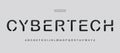 Stencil cyber tech alphabet, modern futuristic font for cybersecurity, software development, gaming, robotics