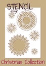 Stencil design template. Christmas collection