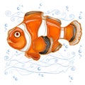 Stencil fish clown cartoon