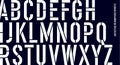 Stencil font. Black and white condensed alphabet and line font