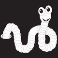 Stencil funny worm smiling