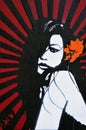 Stencil Graffiti of a Beautiful Woman