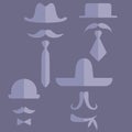 Stencil hats and mustache Royalty Free Stock Photo