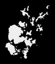 Stencil map of Orkney Islands.