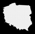 Stencil map of Poland.